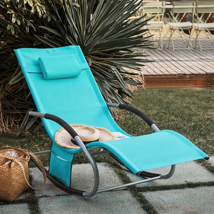 Sobuy SoBuy 2-er Set Gartenliege Sonnenliege mit Tasche Liegestuhl Türkis OGS28-HBx2 Outlet