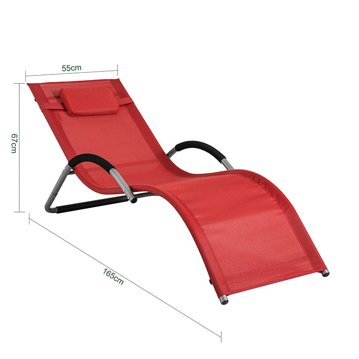 Sobuy SoBuy Gartenliege Sonnenliege Liegestuhl Rot OGS38-R Auslauf
