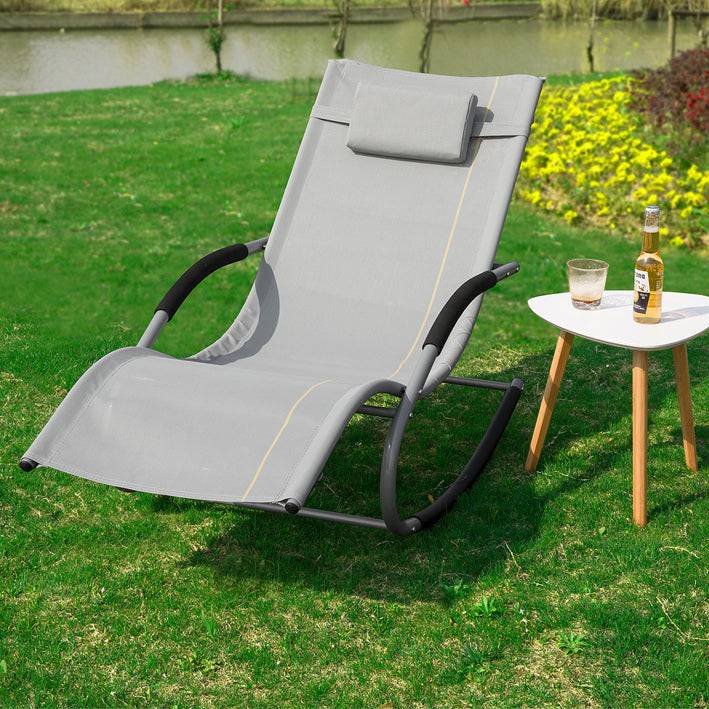Sobuy SoBuy 2-er Set Gartenliege Sonnenliege mit Tasche Liegestuhl Grau OGS28-HGx2 Angebote