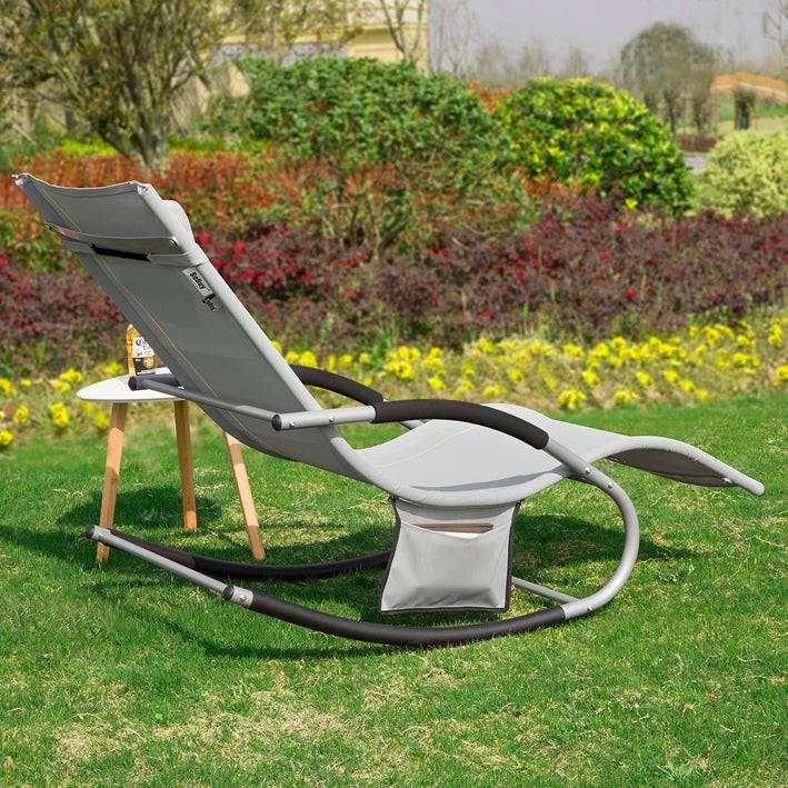 Sobuy SoBuy 2-er Set Gartenliege Sonnenliege mit Tasche Liegestuhl Grau OGS28-HGx2 Angebote