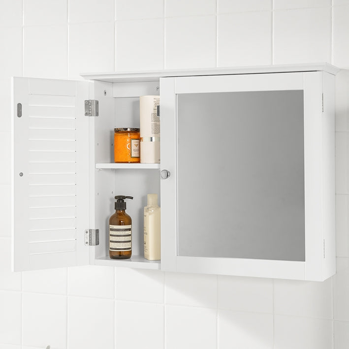 Sobuy SoBuy Spiegelschrank Hängeschrank mit Spiegeltür Badschrank Weiß BZR55-W Auslauf