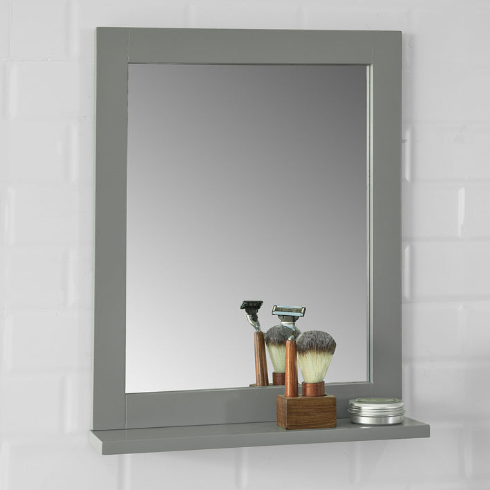 Sobuy SoBuy Badspiegel mit Ablage Wandspiegel Spiegel stahlgrau FRG129-SG im Angebot