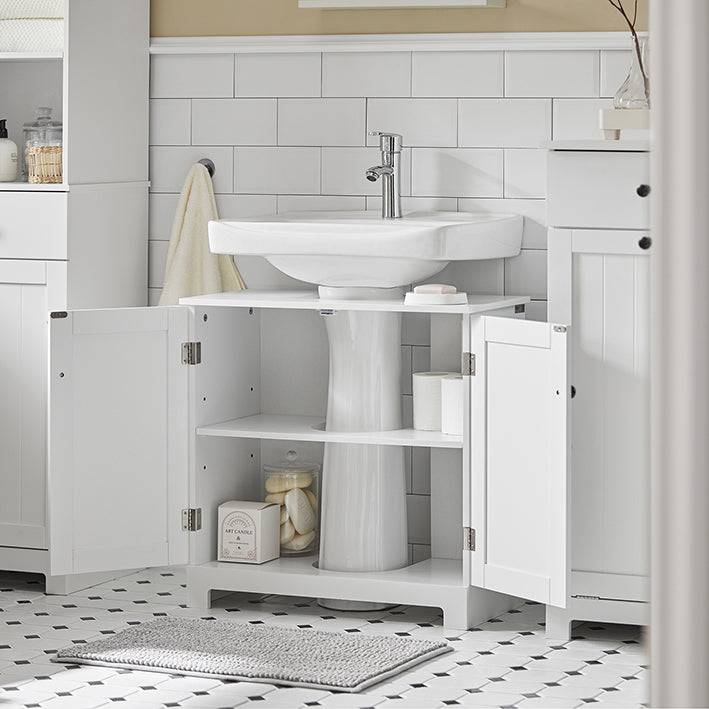 Sobuy SoBuy Waschbeckenunterschrank Badezimmerschrank Weiß Badmöbel BZR18-II-W Schlussverkauf