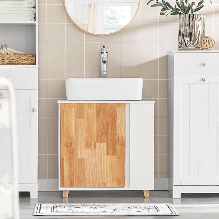Sobuy SoBuy Waschbeckenunterschrank Waschtisch Badschrank Weiß-Natur BZR75-W Online