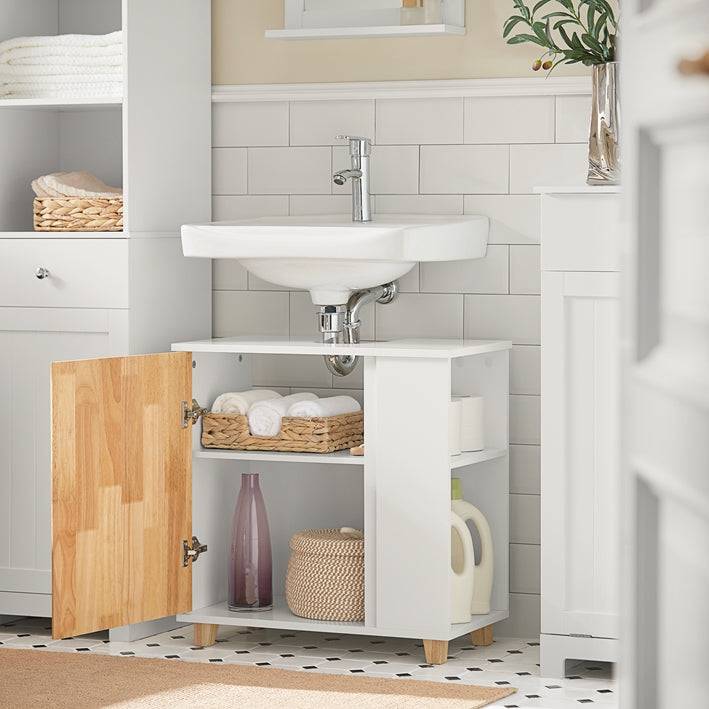 Sobuy SoBuy Waschbeckenunterschrank Waschtisch Badschrank Weiß-Natur BZR75-W Online