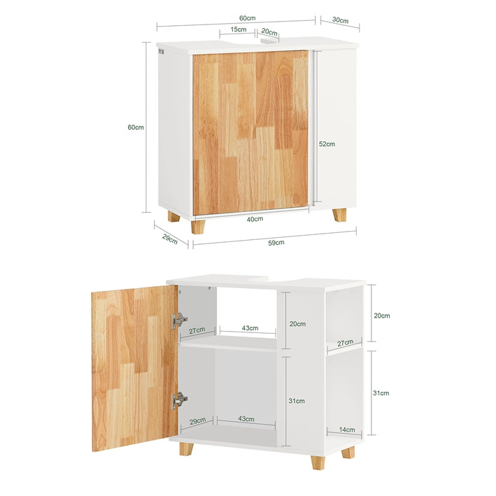 Sobuy SoBuy Waschbeckenunterschrank Waschtisch Badschrank Weiß-Natur BZR75-W Online