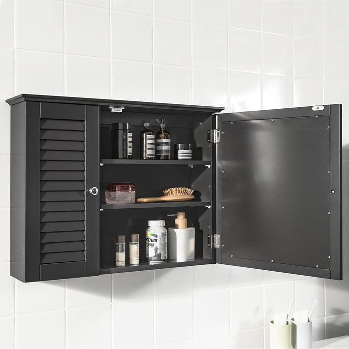 Sobuy SoBuy Spiegelschrank Hängeschrank mit Spiegeltür Badschrank Dunkelgrau BZR55-DG Schlussverkauf