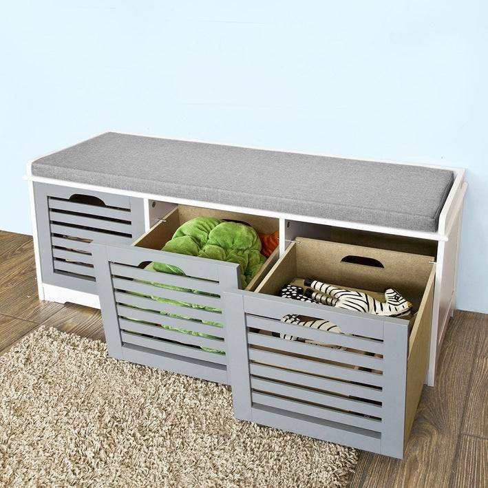 Sobuy SoBuy Schuhbank mit Sitzkissen Schuhtruhe Sitzkommode Grau FSR23-HG Outlet