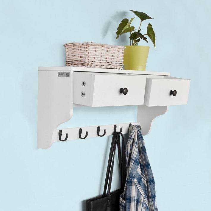 Sobuy SoBuy Wandgarderobe Hängeregal mit Schubladen Weiß FRG178-W Angebote