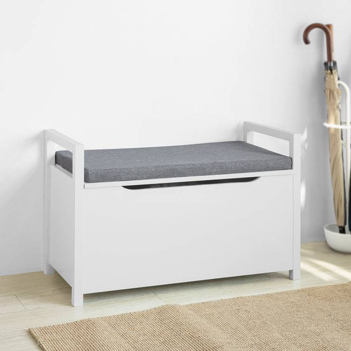 Sobuy SoBuy Schuhtruhe mit Klappe Sitzbank Spielzeugkiste Weiß FSR76-W