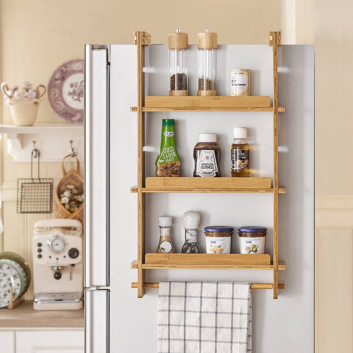Sobuy SoBuy Küchenregal Gewürzregal verstellbar Hängeregal für Kühlschrank Bambus KCR03-N Fabrikverkauf