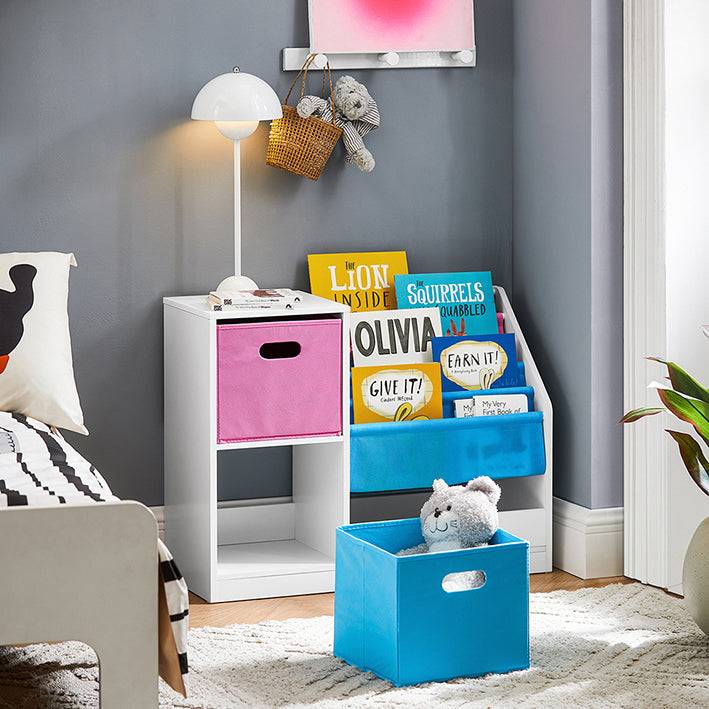 Sobuy SoBuy Kinderregal Bücherregal Kinder Spielzeugregal Weiß-Blau&Rosa KMB76-F Outlet