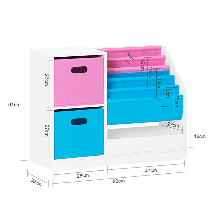 Sobuy SoBuy Kinderregal Bücherregal Kinder Spielzeugregal Weiß-Blau&Rosa KMB76-F Outlet