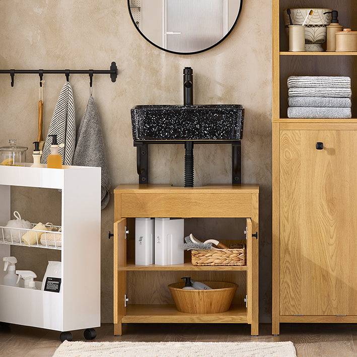 Sobuy SoBuy Waschbeckenunterschrank| Badezimmerschrank Waschtisch Dunkelnatur BZR98-SN im Angebot