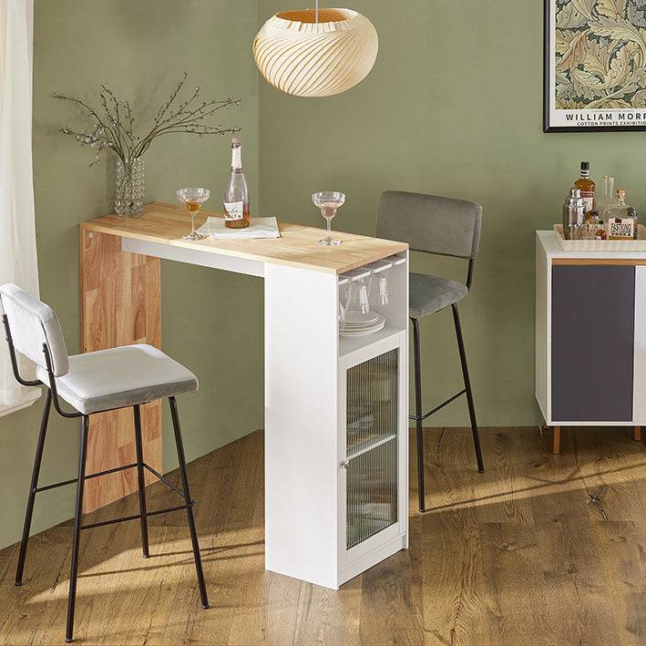 Sobuy SoBuy Bartisch Esstisch Stehtisch Küchentisch Balkontisch Weiß-Natur FWT99-WN