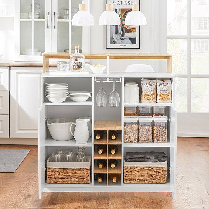 Sobuy SoBuy Kücheninsel Küchenschrank Sideboard Bartisch Esstisch Weiß-Natur KNL07-WN Hotsell