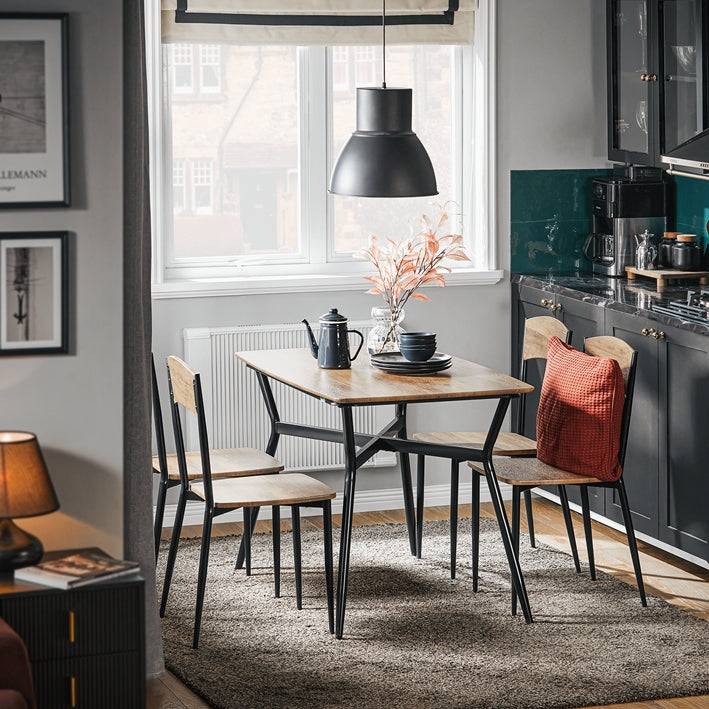 Sobuy SoBuy 5-teilig Esstisch mit 4 Stühlen Bistrotisch Sitzgruppe Küchentisch Vintgae Braun OGT49-F Online