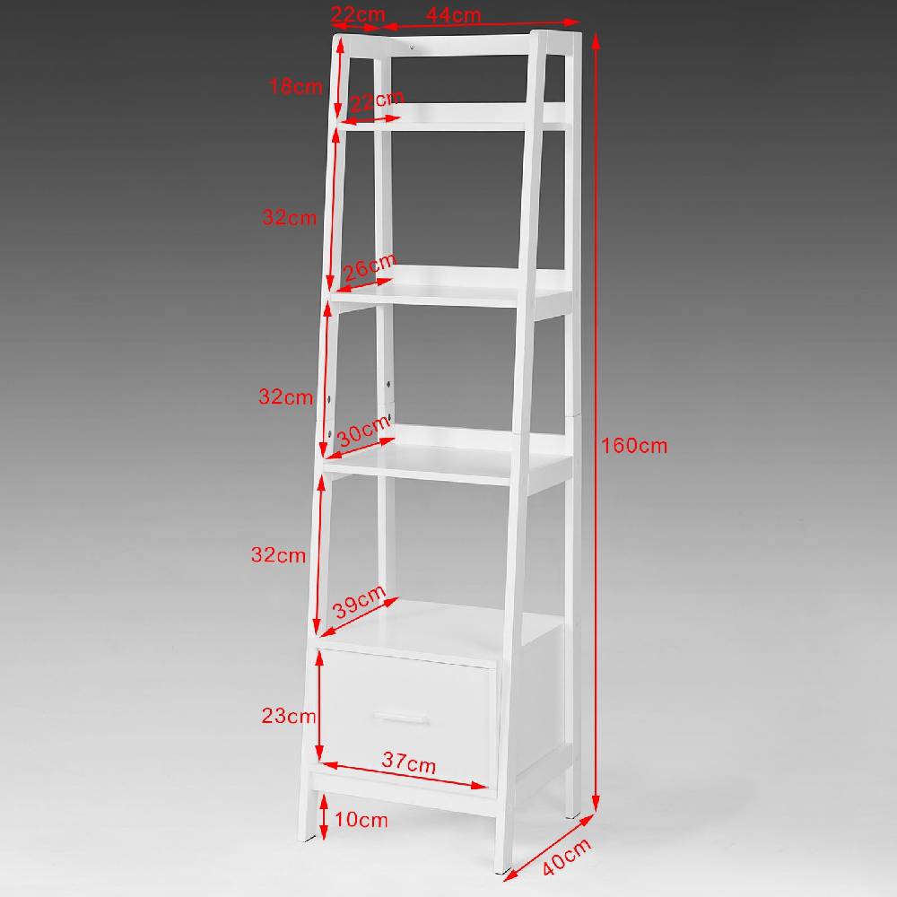 Sobuy SoBuy Leiterregal Weiß Bücherregal Breit 44cm Standregal Holz FRG116-K-W Letzte 2 Tage