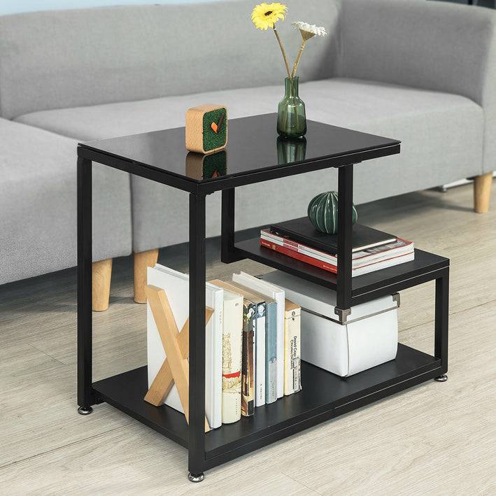 Sobuy SoBuy Beistelltisch Glastisch Couchtisch Schwarz FBT65-SCH Vierteljährliche Förderung
