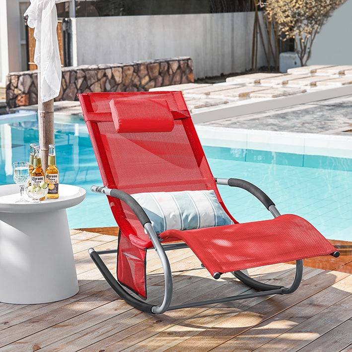 Sobuy SoBuy 2-er Set Gartenliege Sonnenliege mit Tasche Liegestuhl Rot OGS28-Rx2 50% Rabatt mit kostenlosem Versand