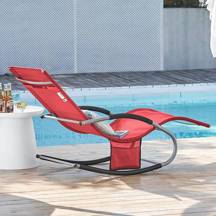 Sobuy SoBuy 2-er Set Gartenliege Sonnenliege mit Tasche Liegestuhl Rot OGS28-Rx2 50% Rabatt mit kostenlosem Versand