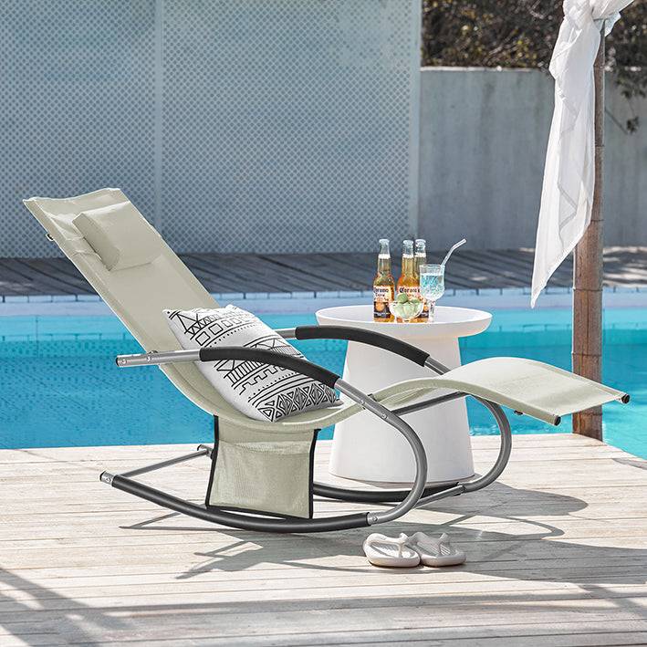 Sobuy SoBuy 2-er Set Gartenliege Sonnenliege mit Tasche Liegestuhl Beige OGS28-MIx2 Clearance-Verkauf
