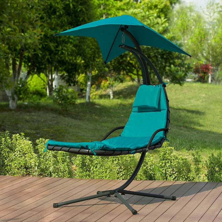 Sobuy SoBuy Gartenschaukel Schwebeliege mit Sonnenschir Sonnenliege türkis OGS39-TB Rabatte dieses Monats