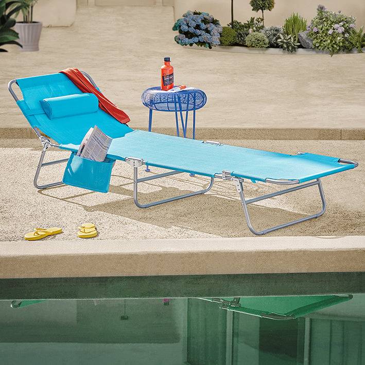 Sobuy SoBuy Strandliege Gartenliege Sonnenliege klappbar Blau OGS35-Bx2 Auslauf