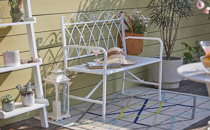 Sobuy SoBuy Gartenbank Sitzbank Gartenmöbel Metall OGT45-W Hotsell