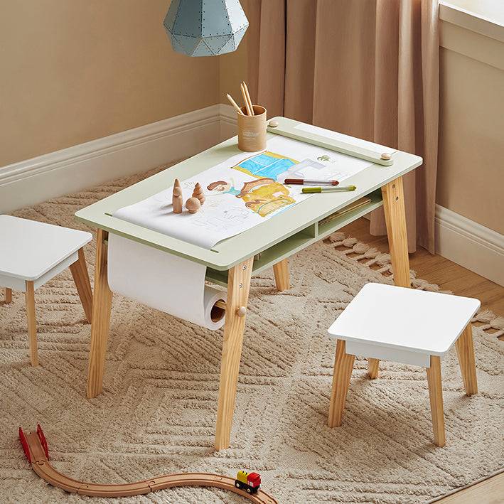 Sobuy SoBuy Kindertisch mit 2 Stühlen Kindersitzgruppe Maltisch Kinder Spieltisch Weiß-Grün KMB92-GR Fabrik Onlineshop