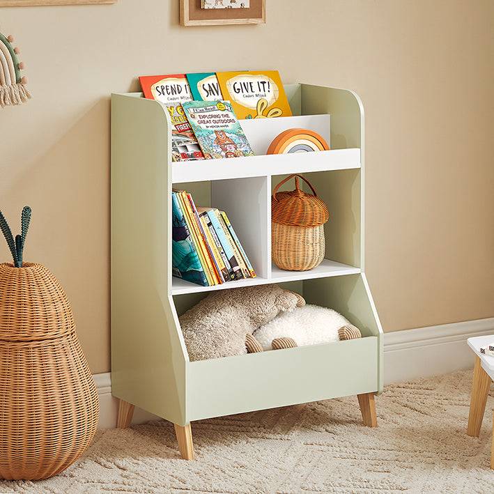 Sobuy SoBuy Kinderregal Bücherregal Aufbewahrungsregal für Kinder Weiß-Grün KMB90-GR Online Shopping