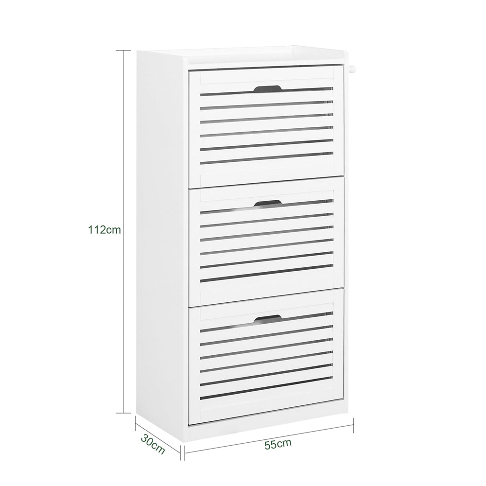 Sobuy SoBuy Schuhkipper Schuhschrank mit 3 Klappen Schuhkommode Weiß FSR108-W Bestseller