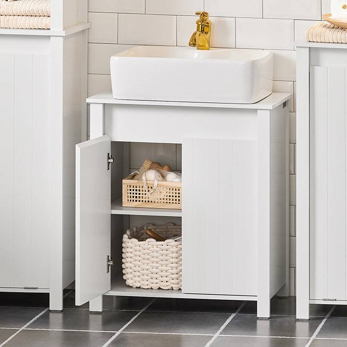 Sobuy SoBuy Waschbeckenunterschrank Badschrank Waschtisch Weiß BZR101-W Riesige Ersparnisse