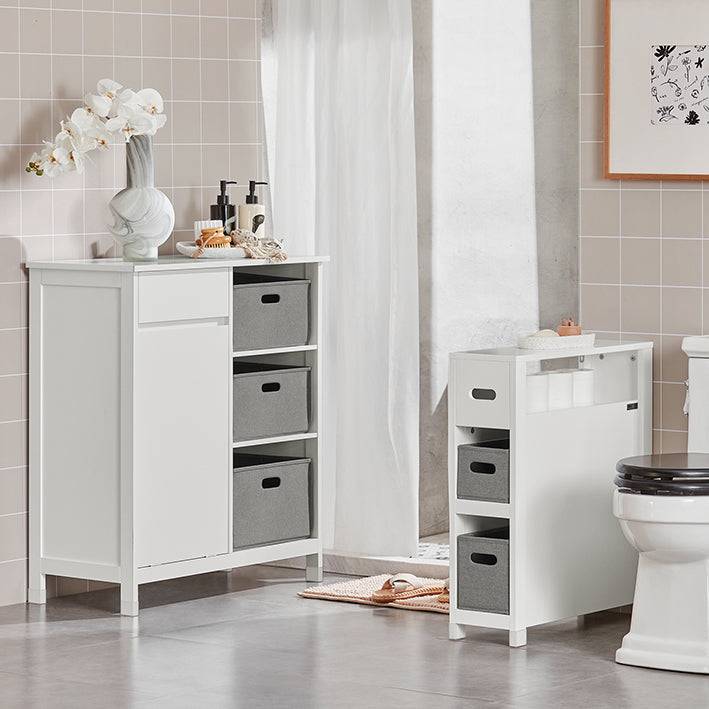 Sobuy SoBuy Wäscheschrank Wäschesammler Wäschekorb Badezimmerschrank Weiß BZR77-W Tiefpreis