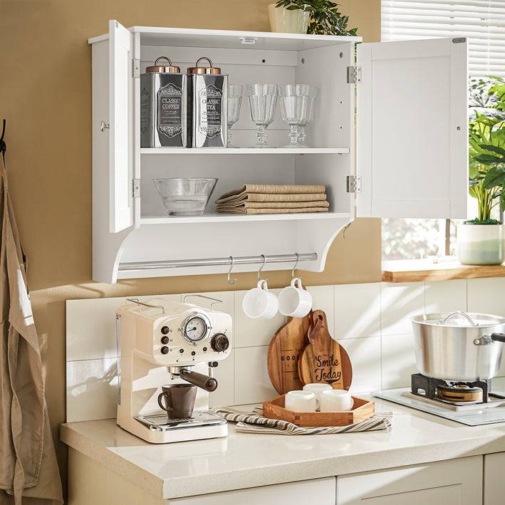 Sobuy SoBuy Hängeschrank mit Türen Badschrank Medizinschrank Wandschrank Weiß BZR84-W Kostenlose Rückgabe