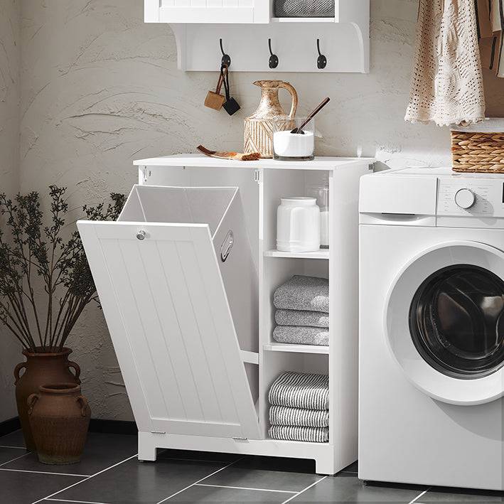 Sobuy SoBuy Wäscheschrank mit Wäschesack Wäschesammler Wäschekorb Weiß BZR105-W Neueste Stile