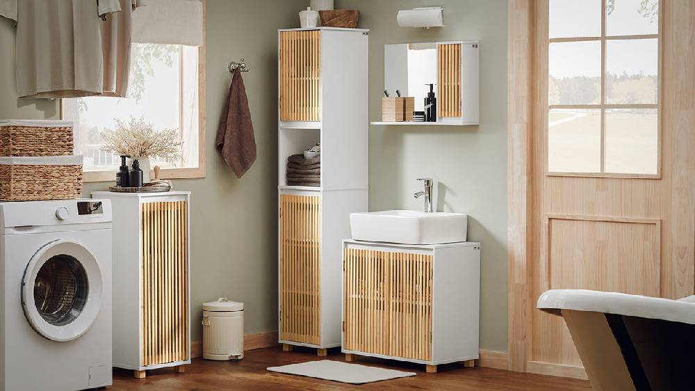 Sobuy SoBuy Hochschrank Badschrank schmal Badregal Badmöbel Weiß-Natur BZR127-W Zeitbegrenzte Promotion