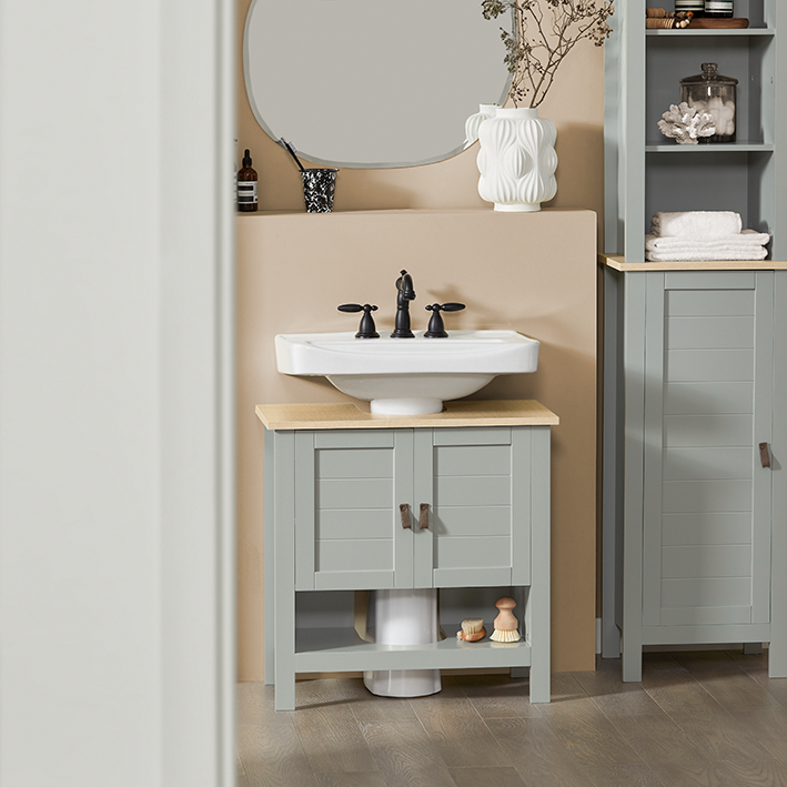 Sobuy SoBuy Waschbeckenunterschrank Badschrank Waschtisch Hellgrau BZR69-II-HG Bis zu 50% Rabatt