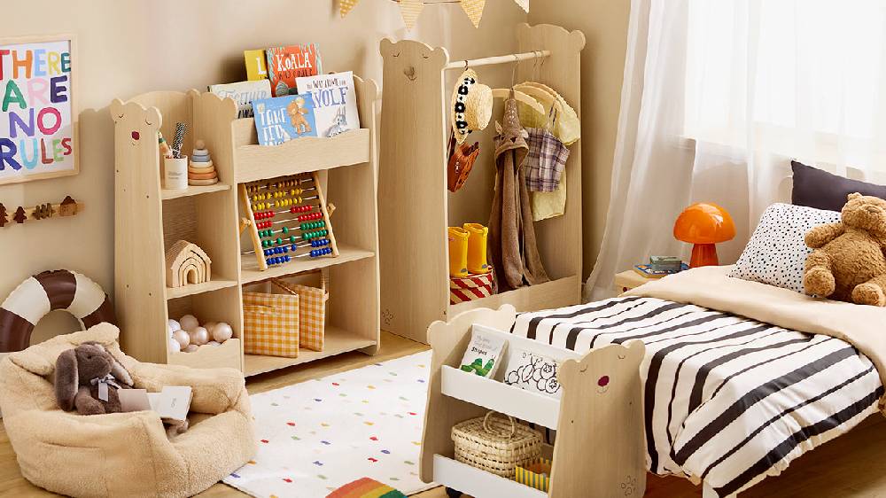 Sobuy SoBuy Kinderkleiderständer Kleiderschrank Kinder Kinderzimmer Natur KMB102-N Clearance-Verkauf