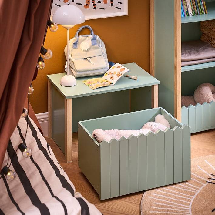 Sobuy SoBuy Kinder Nachttisch Spielzeugkiste Aufbewahrungsbox für Kinder Grün-Natur KMB96-GR zollfrei