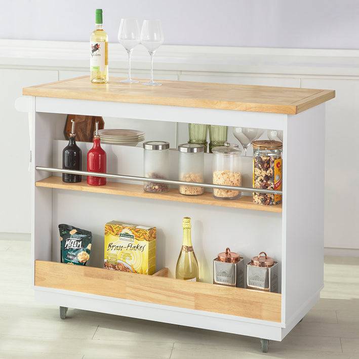 Sobuy SoBuy Kücheninsel Küchenschrank Küchenwagen Weiß-Natur FKW107-WN Meist gekauft