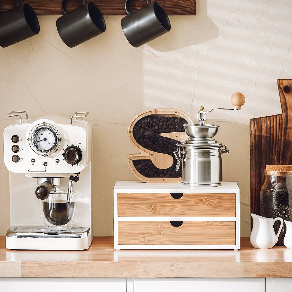 Sobuy SoBuy Kaffeekapsel Box Aufbewahrungsbox Schubladenbox Bambus FRG180-WN