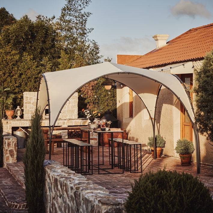 Sobuy SoBuy UV30 Faltpavillon Partyzelt Regen- & Sonnenschutz Gartenpavillon Beige KLS16-MI Zeitlich begrenztes Angebot