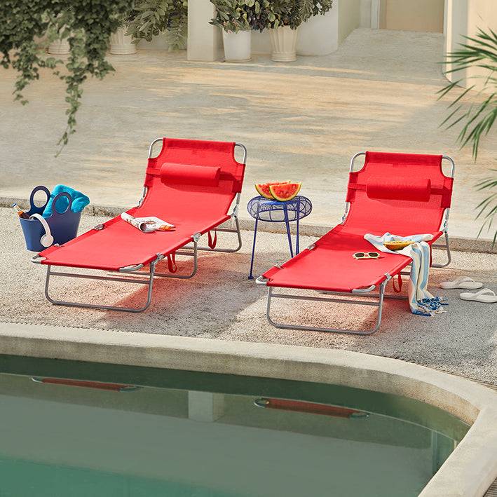 Sobuy SoBuy Strandliege Gartenliege Sonnenliege klappbar Rot OGS35-Rx2 Exklusive Angebote