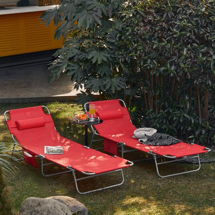 Sobuy SoBuy Strandliege Gartenliege Sonnenliege klappbar Rot OGS35-Rx2 Exklusive Angebote