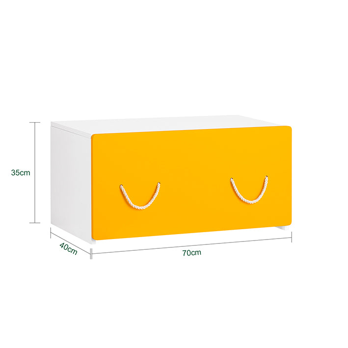 Sobuy SoBuy Spielzeugtruhe Spielzeugkiste mit Deckel Aufbewahrungsbox für Kinder Gelb Weiß KMB73-W Wochenangebot