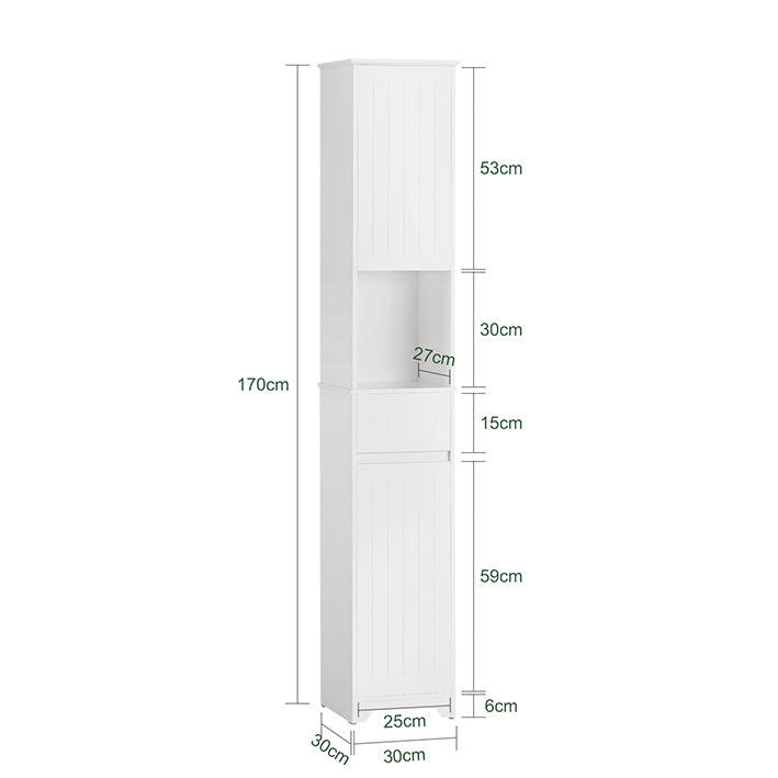 Sobuy SoBuy Hochschrank Badschrank Badregal Badezimmermöbel Weiß BZR109-W Bis zu 60% Rabatt