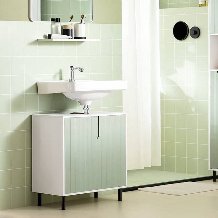 Sobuy SoBuy Waschbeckenunterschrank Badezimmerschrank Waschtisch Weiß-Grün BZR139-GR Nur für heute
