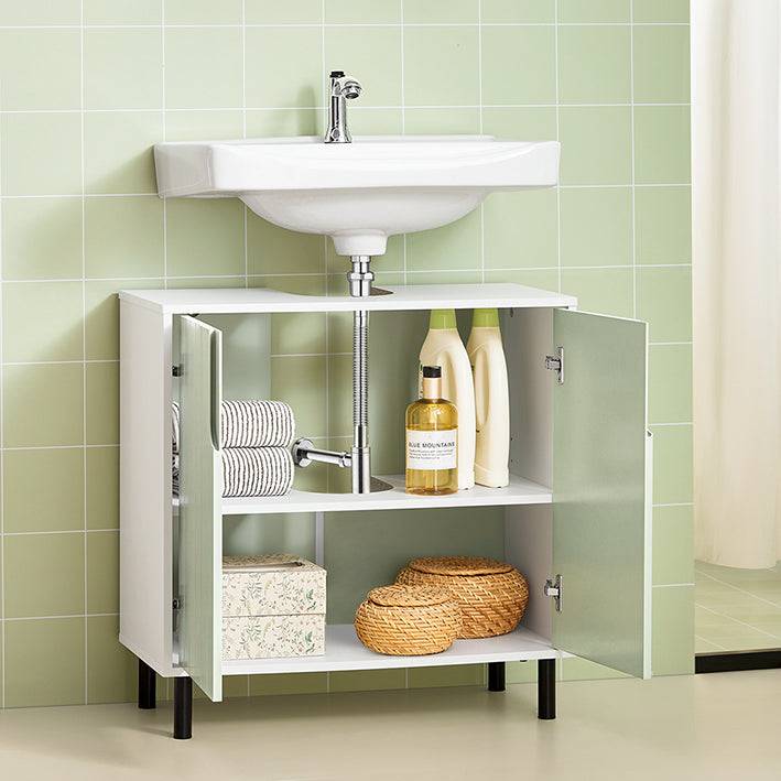 Sobuy SoBuy Waschbeckenunterschrank Badezimmerschrank Waschtisch Weiß-Grün BZR139-GR Nur für heute