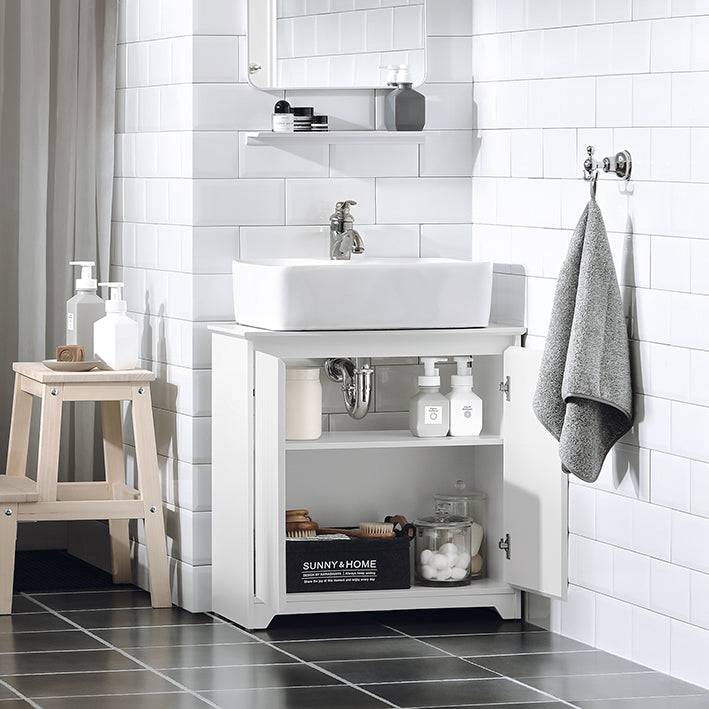 Sobuy SoBuy Waschbeckenunterschrank Badezimmerschrank Waschtisch Weiß BZR108-W Sonderangebot der Fabrik
